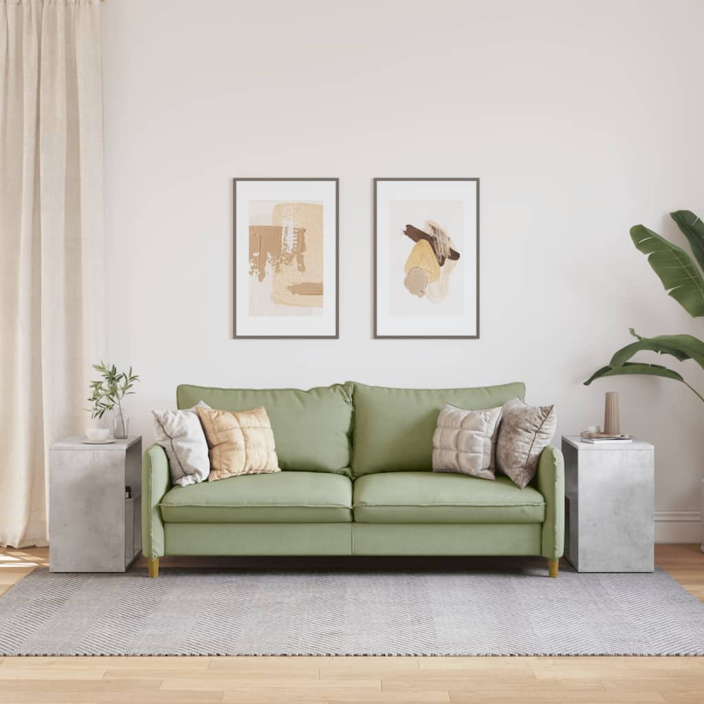 Tables d'appoint 2 pcs gris béton 50x30x50 cm bois d'ingénierie - XIOS