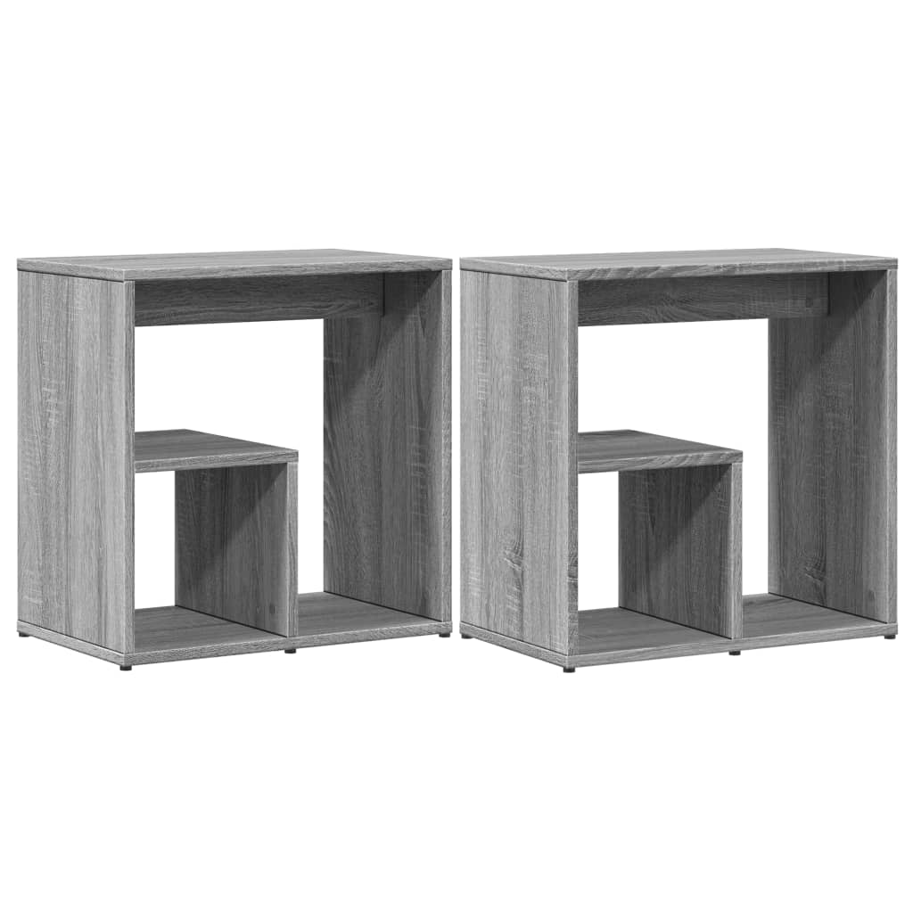 Tables d'appoint 2 pcs sonoma gris 50x30x50cm bois d'ingénierie - XIOS