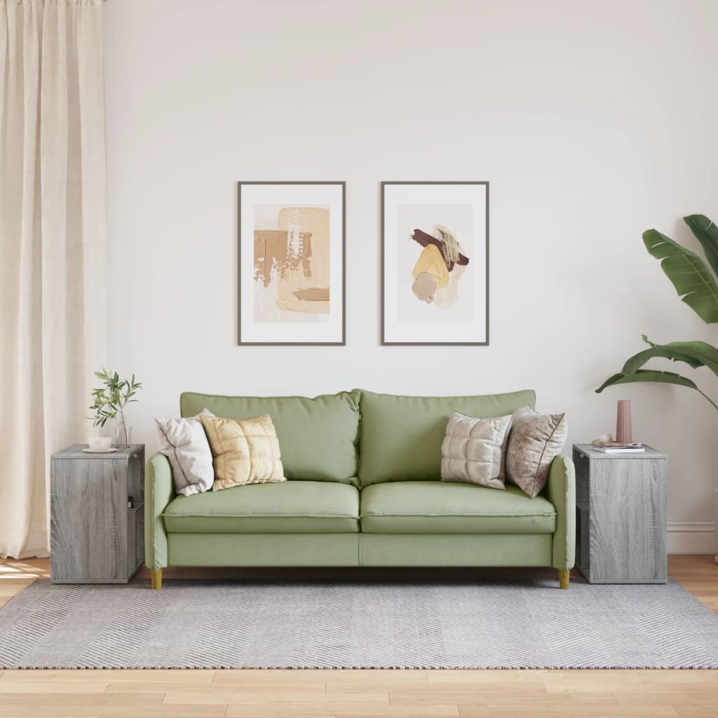 Tables d'appoint 2 pcs sonoma gris 50x30x50cm bois d'ingénierie - XIOS