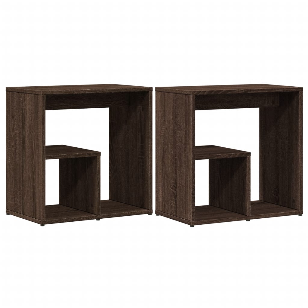 Tables d'appoint 2 pcs chêne marron 50x30x50 cm bois ingénierie - XIOS