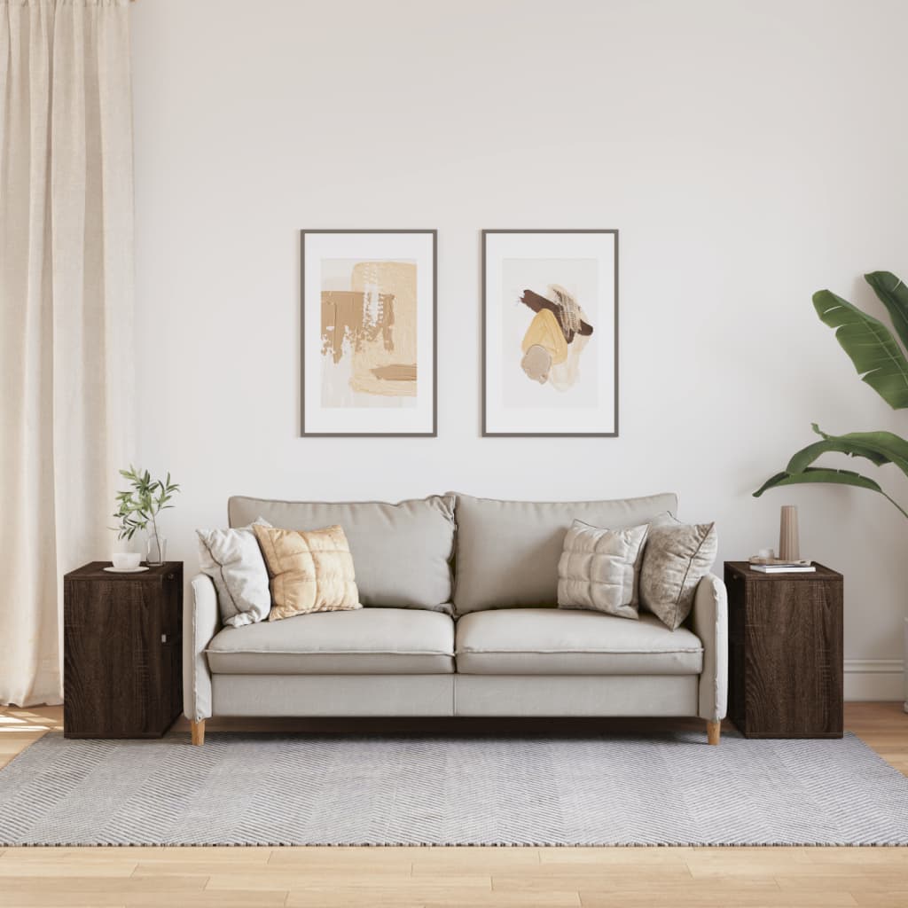 Tables d'appoint 2 pcs chêne marron 50x30x50 cm bois ingénierie - XIOS