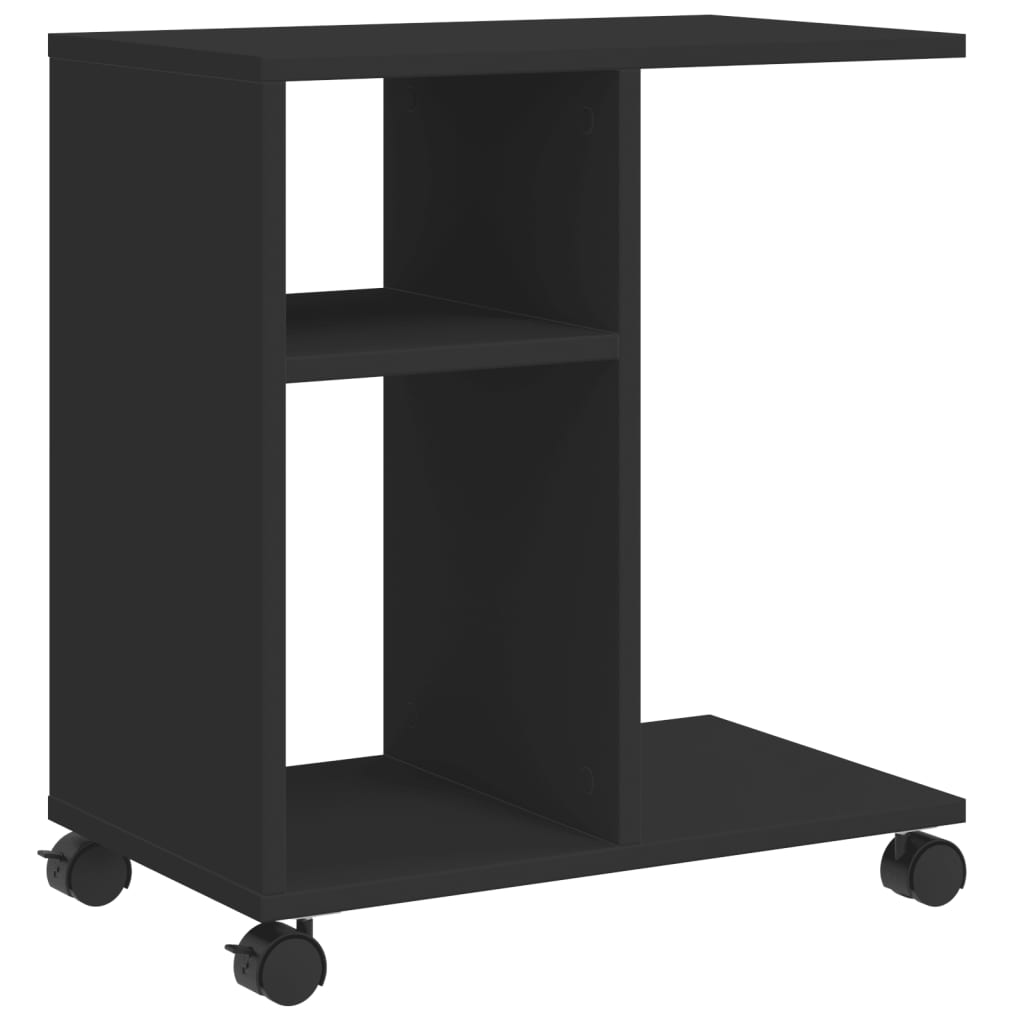 Table d'appoint avec roues noir 50x30x55 cm bois d'ingénierie - XIOS