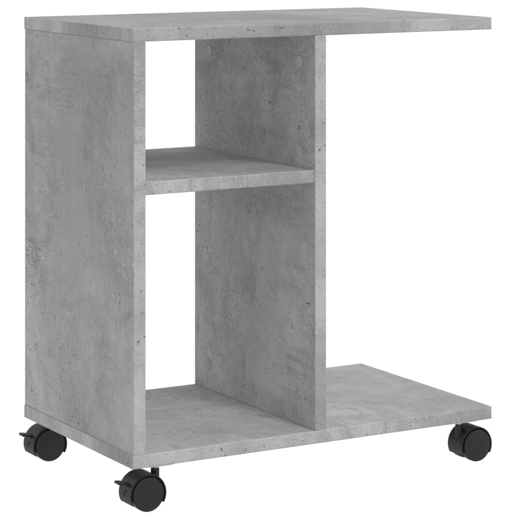 Table d'appoint avec roues gris béton bois d'ingénierie - XIOS