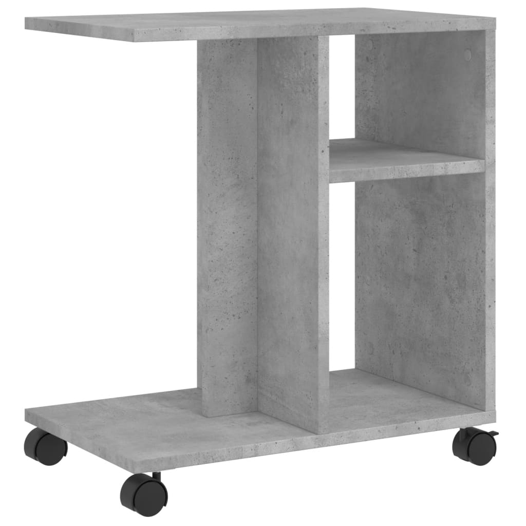 Table d'appoint avec roues gris béton bois d'ingénierie - XIOS