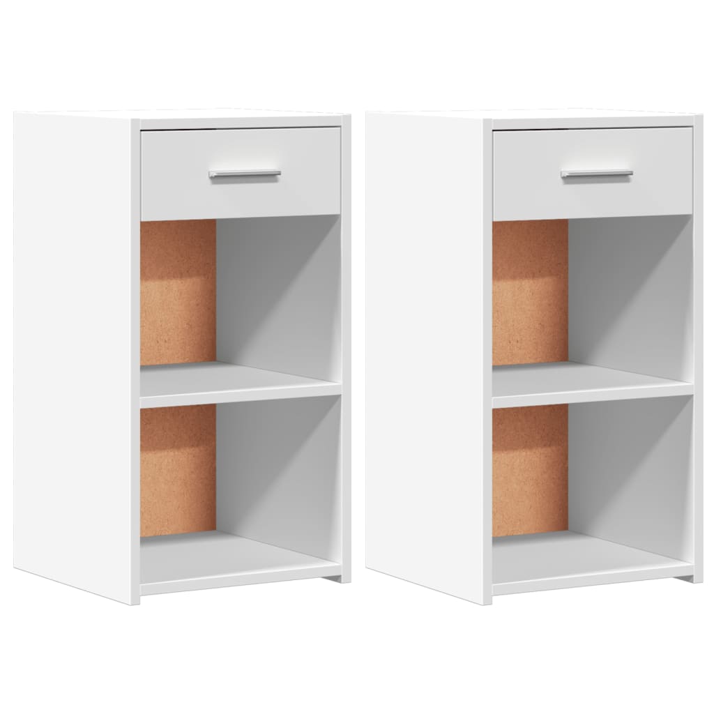 Tables de chevet 2 pcs blanc 35x34x65 cm bois d'ingénierie - XIOS