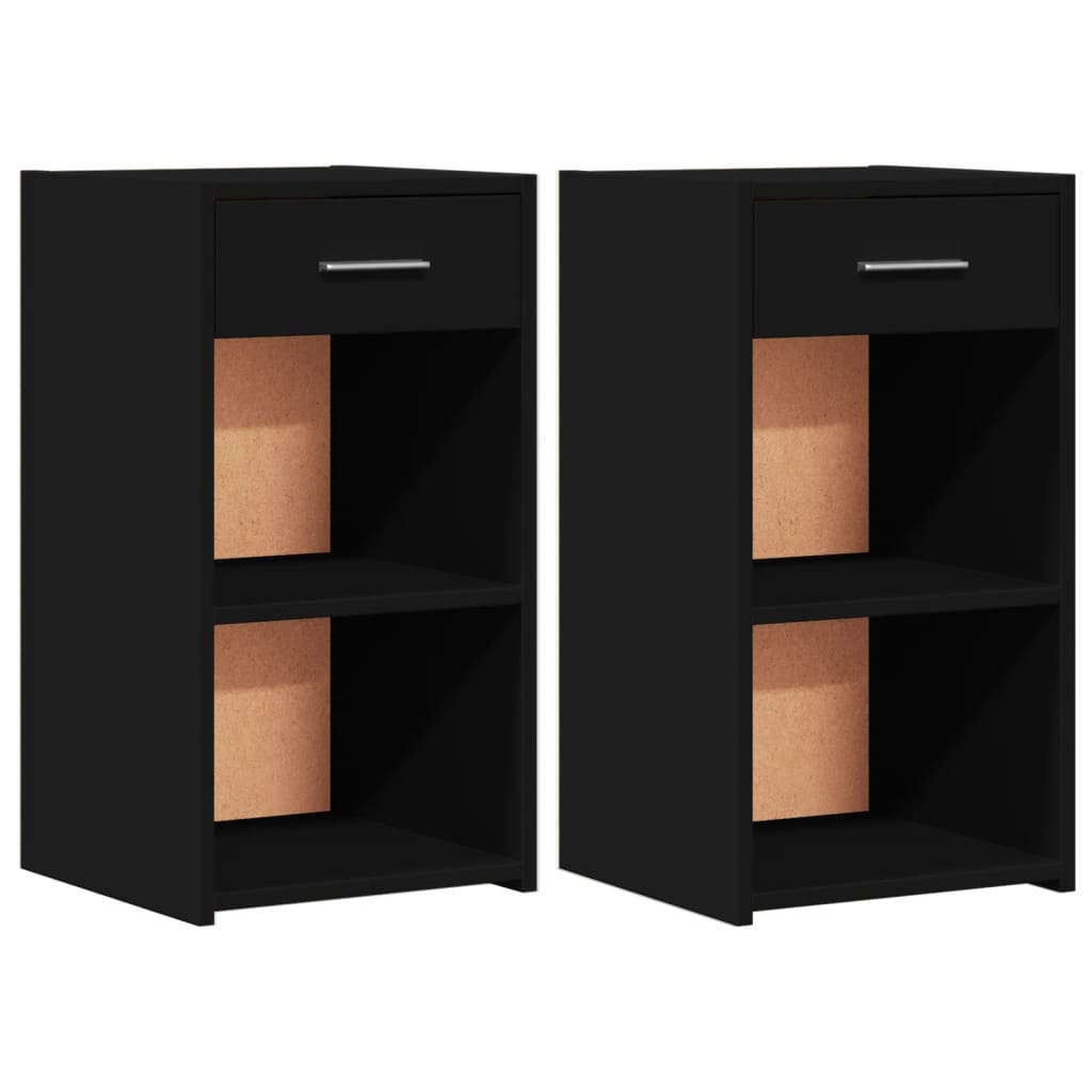 Tables de chevet 2 pcs noir 35x34x65 cm bois d’ingénierie - XIOS
