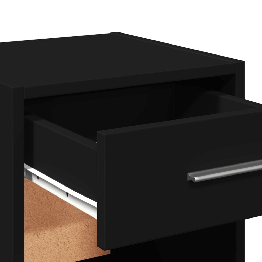 Tables de chevet 2 pcs noir 35x34x65 cm bois d’ingénierie - XIOS