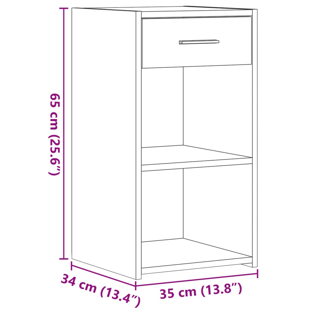 Tables de chevet 2 pcs noir 35x34x65 cm bois d’ingénierie - XIOS