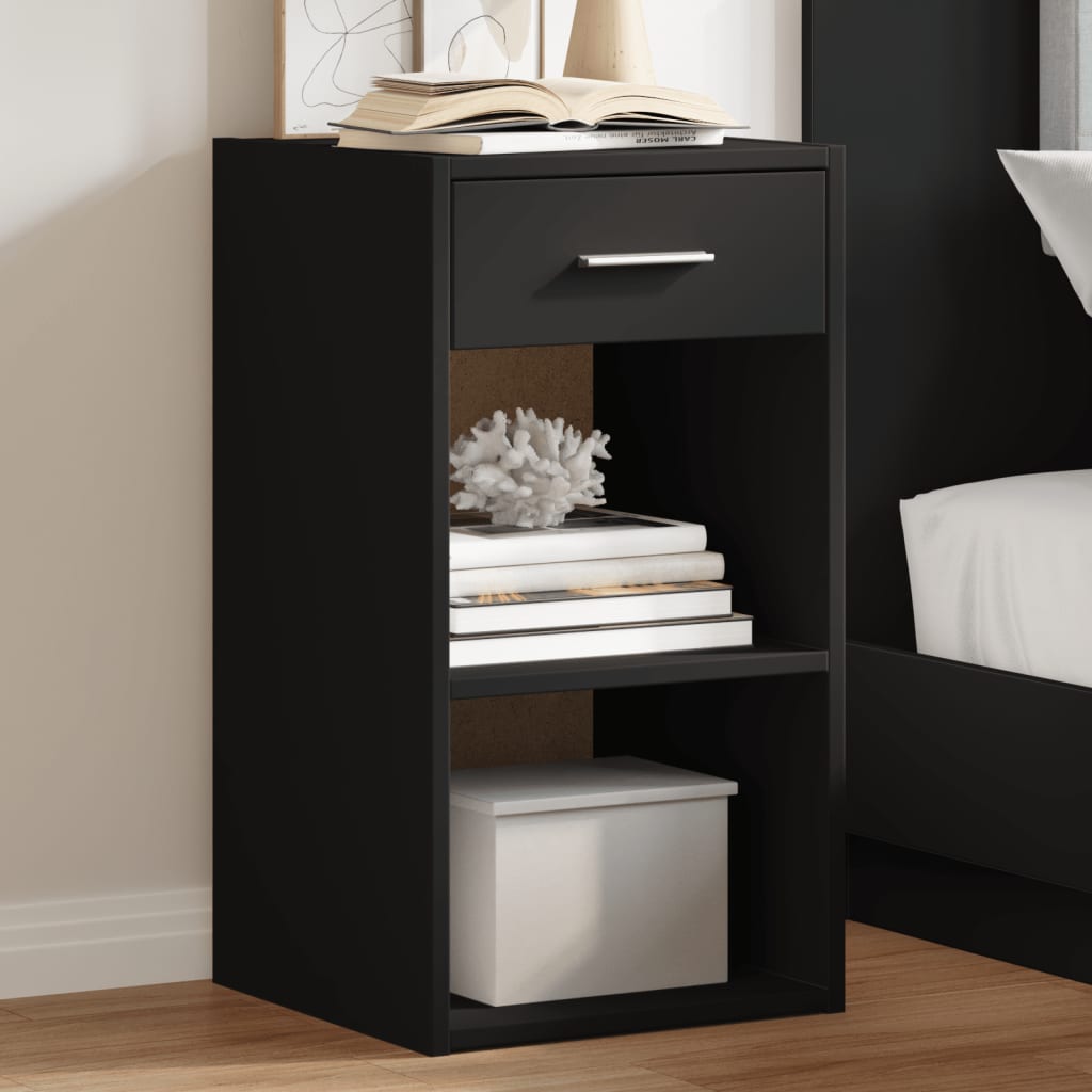 Tables de chevet 2 pcs noir 35x34x65 cm bois d’ingénierie - XIOS