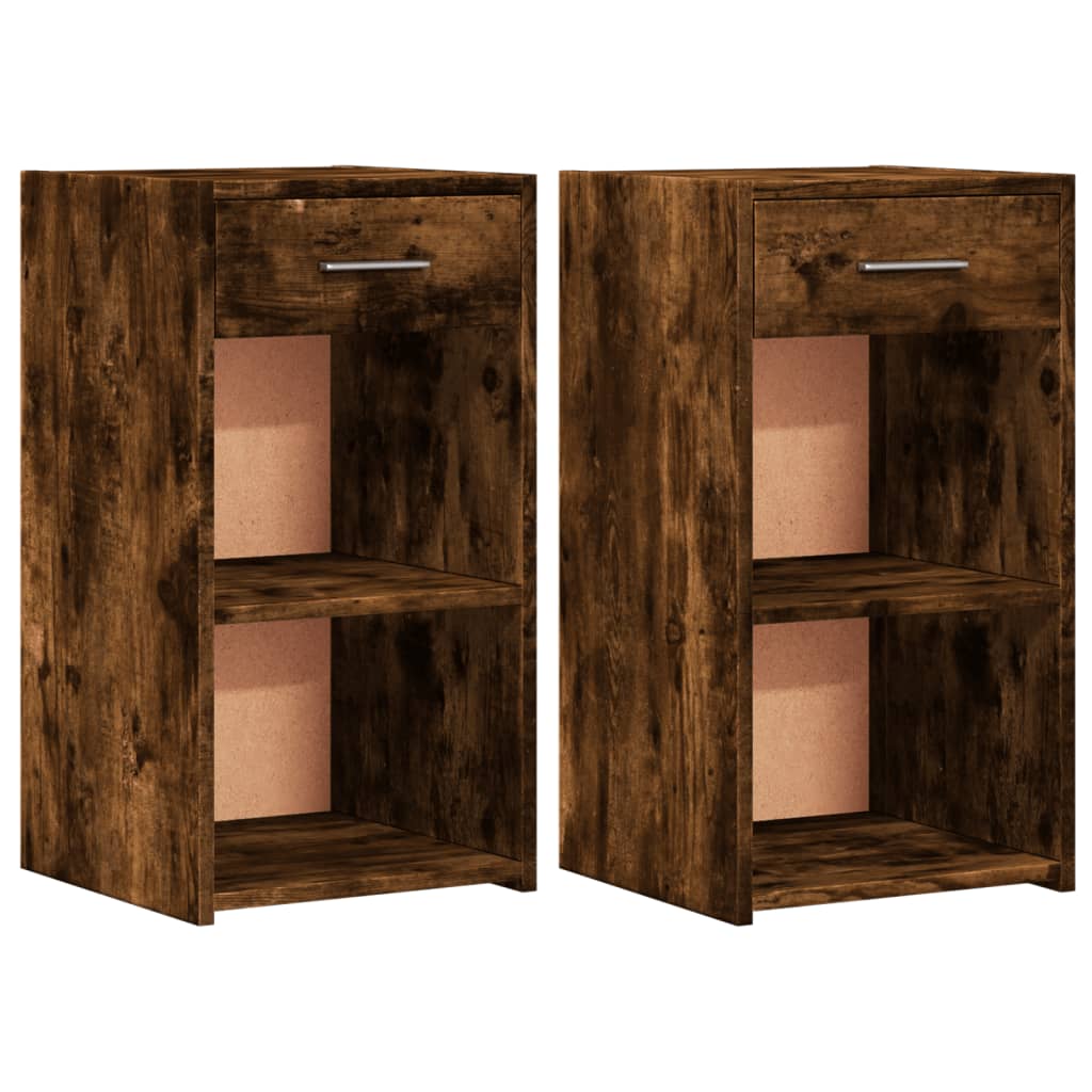 Tables de chevet 2 pcs chêne fumé 35x34x65 cm bois ingénierie - XIOS