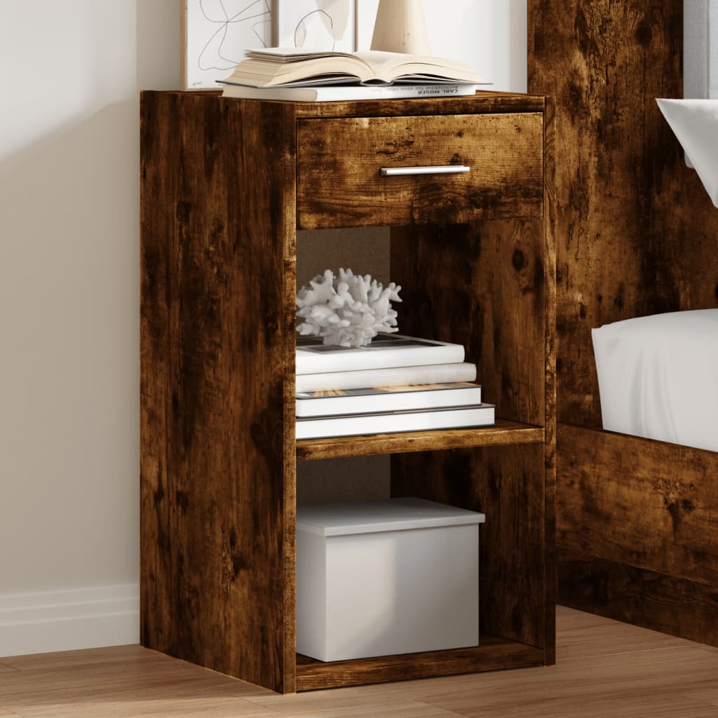 Tables de chevet 2 pcs chêne fumé 35x34x65 cm bois ingénierie - XIOS