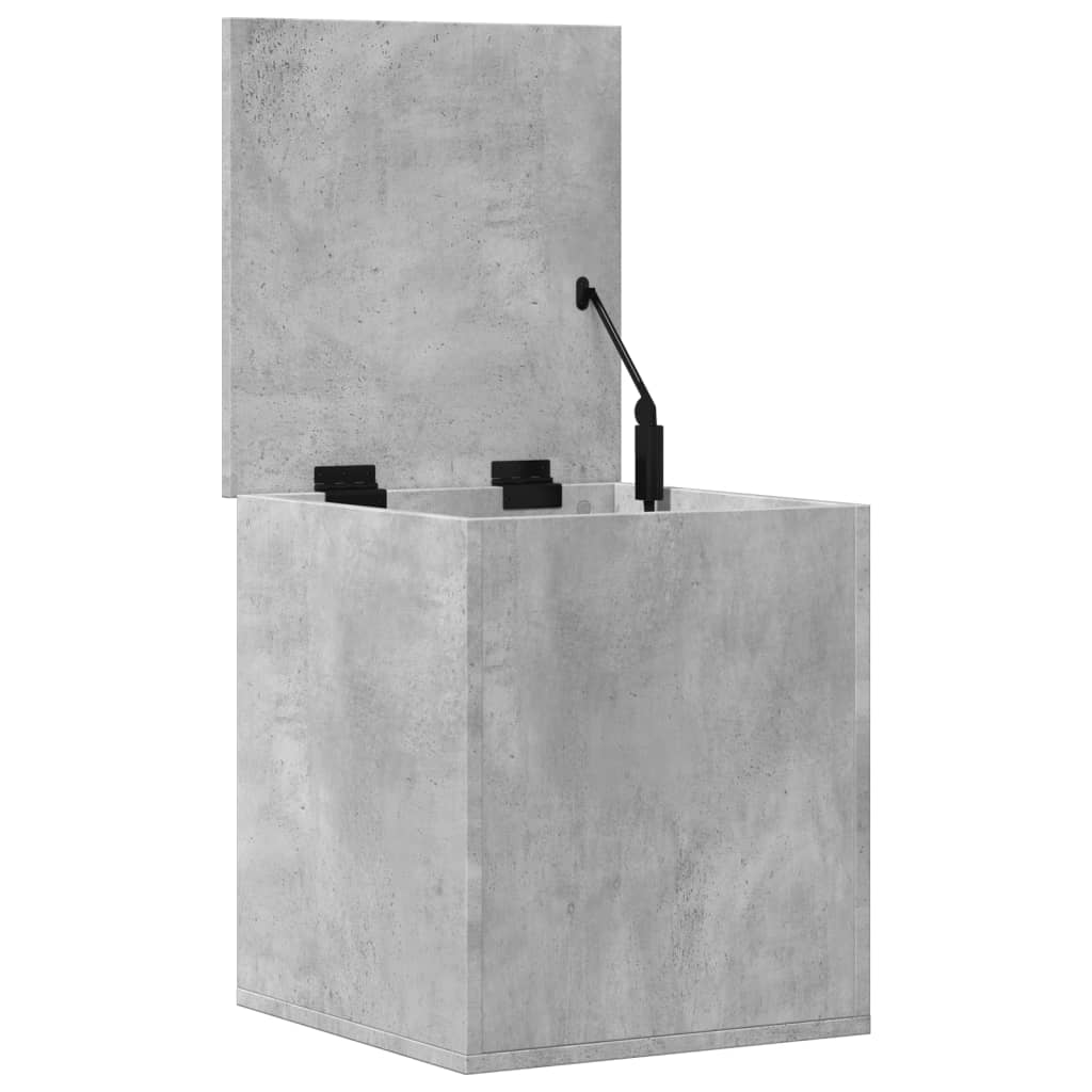 Boîte de rangement gris béton 40x42x46 cm bois d'ingénierie - XIOS