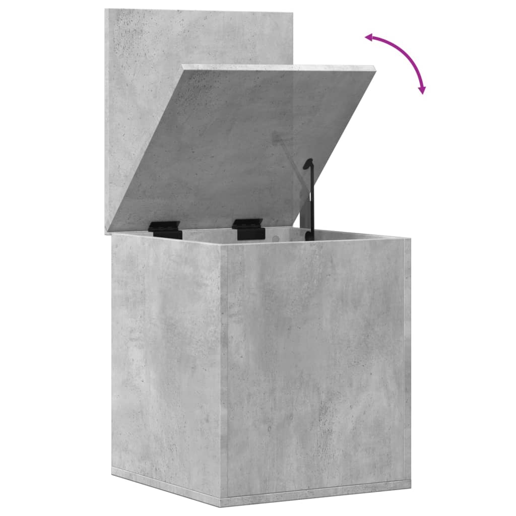 Boîte de rangement gris béton 40x42x46 cm bois d'ingénierie - XIOS