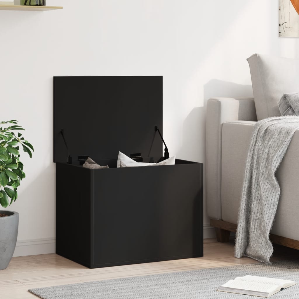 Boîte de rangement noir 60x42x46 cm bois d'ingénierie - XIOS