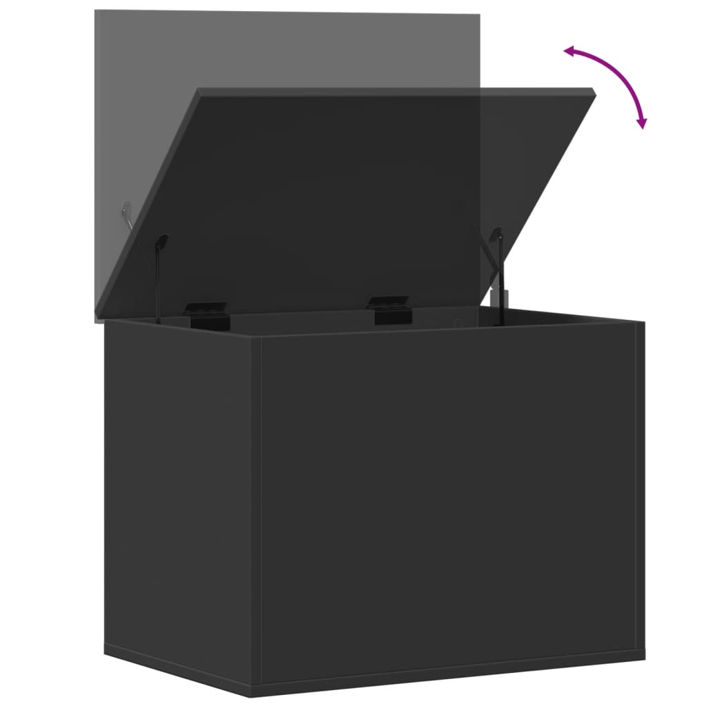 Boîte de rangement noir 60x42x46 cm bois d'ingénierie - XIOS