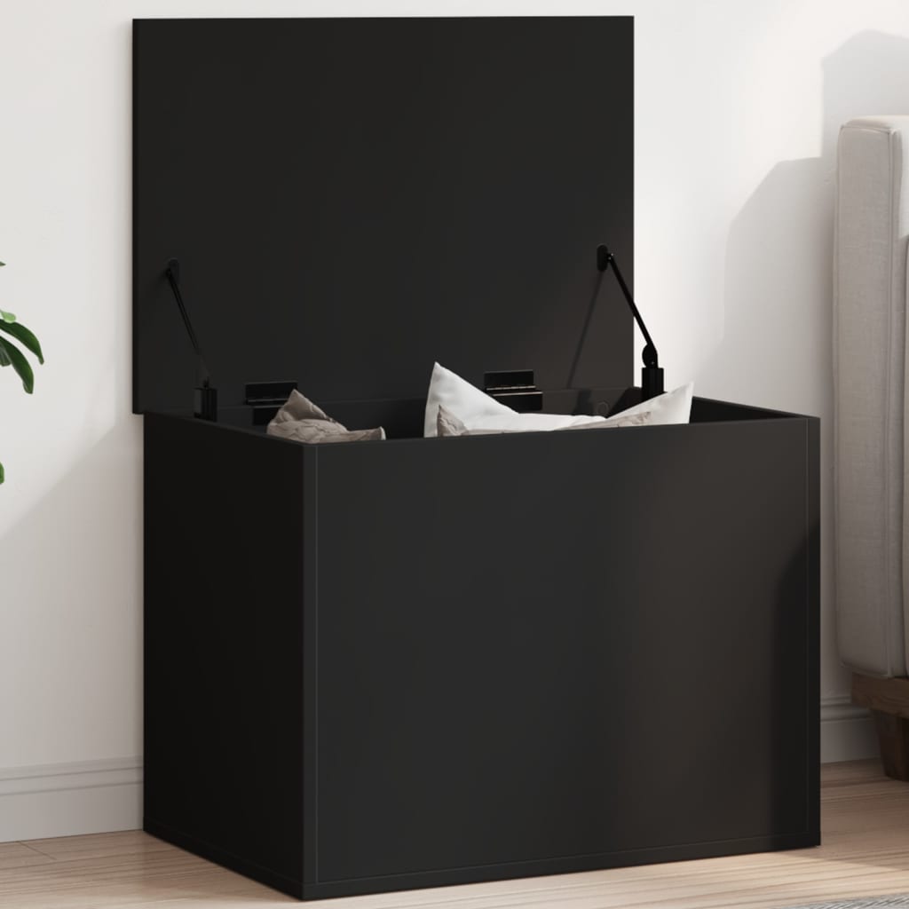 Boîte de rangement noir 60x42x46 cm bois d'ingénierie - XIOS