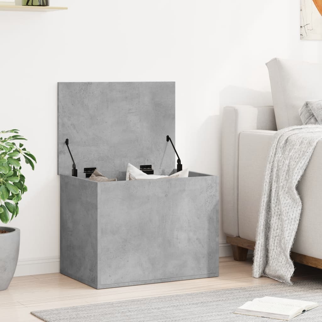 Boîte de rangement gris béton 60x42x46 cm bois d'ingénierie - XIOS