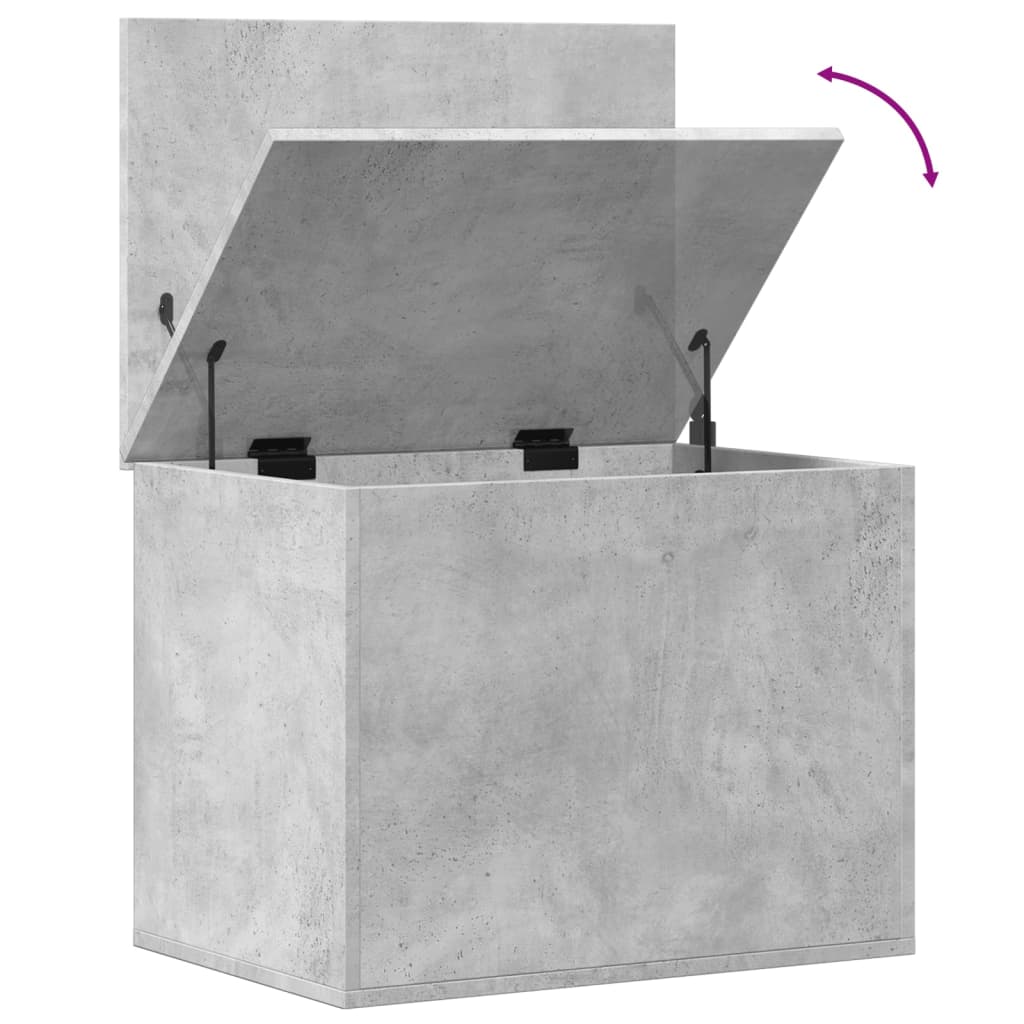 Boîte de rangement gris béton 60x42x46 cm bois d'ingénierie - XIOS