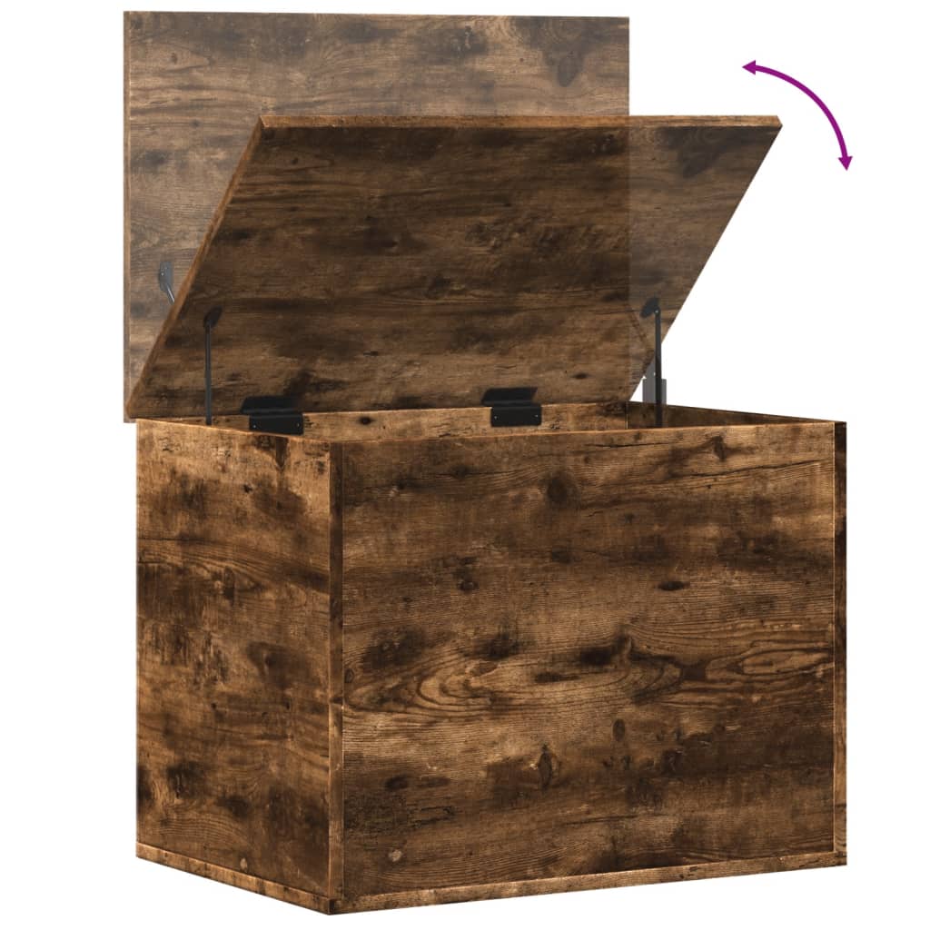 Boîte de rangement chêne fumé 60x42x46 cm bois d'ingénierie - XIOS
