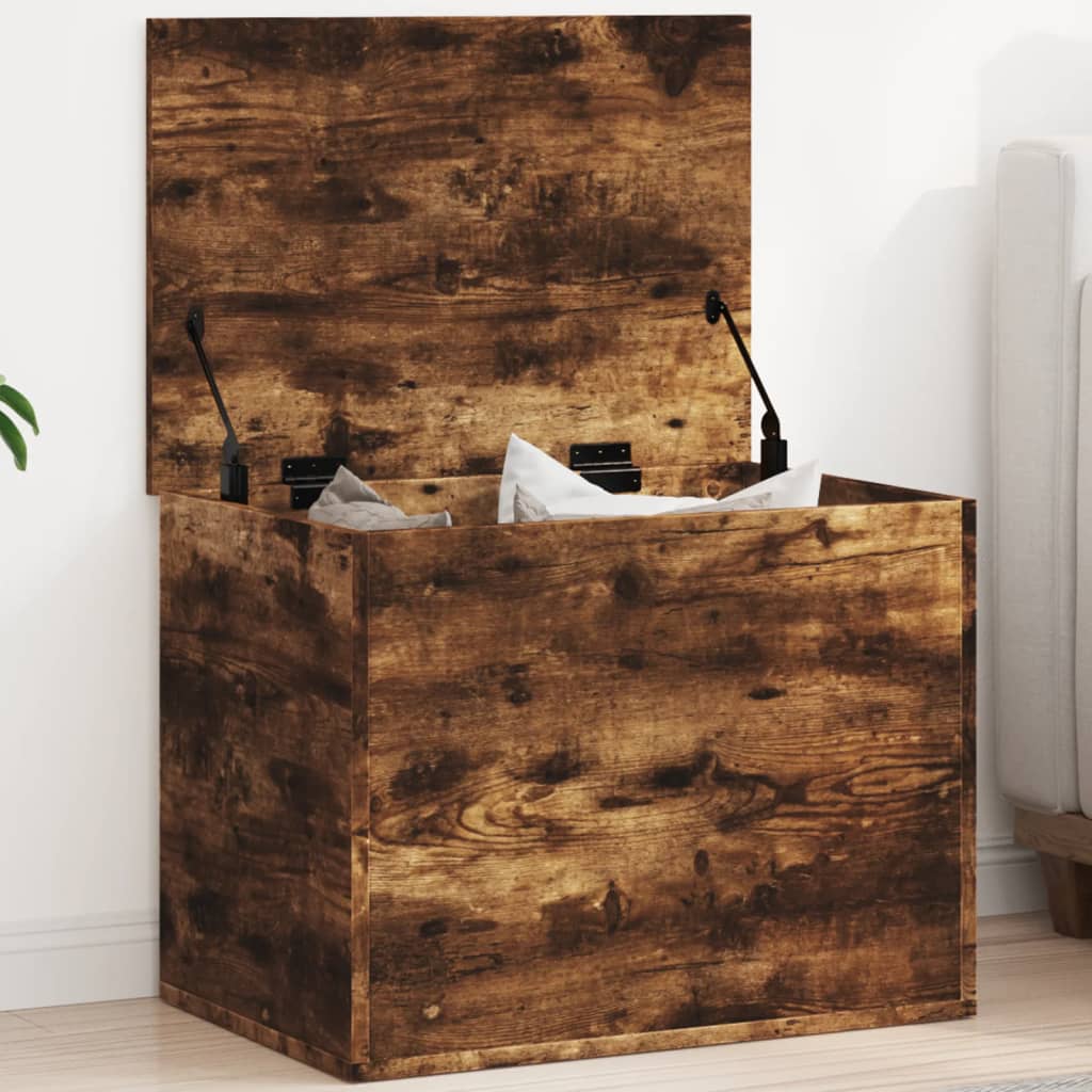 Boîte de rangement chêne fumé 60x42x46 cm bois d'ingénierie - XIOS