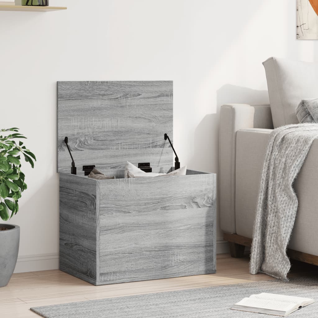 Boîte de rangement sonoma gris 60x42x46 cm bois d'ingénierie