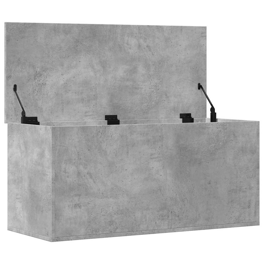 Boîte de rangement gris béton 100x42x46 cm bois d'ingénierie - XIOS