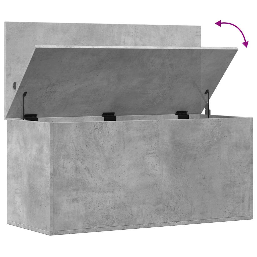 Boîte de rangement gris béton 100x42x46 cm bois d'ingénierie - XIOS