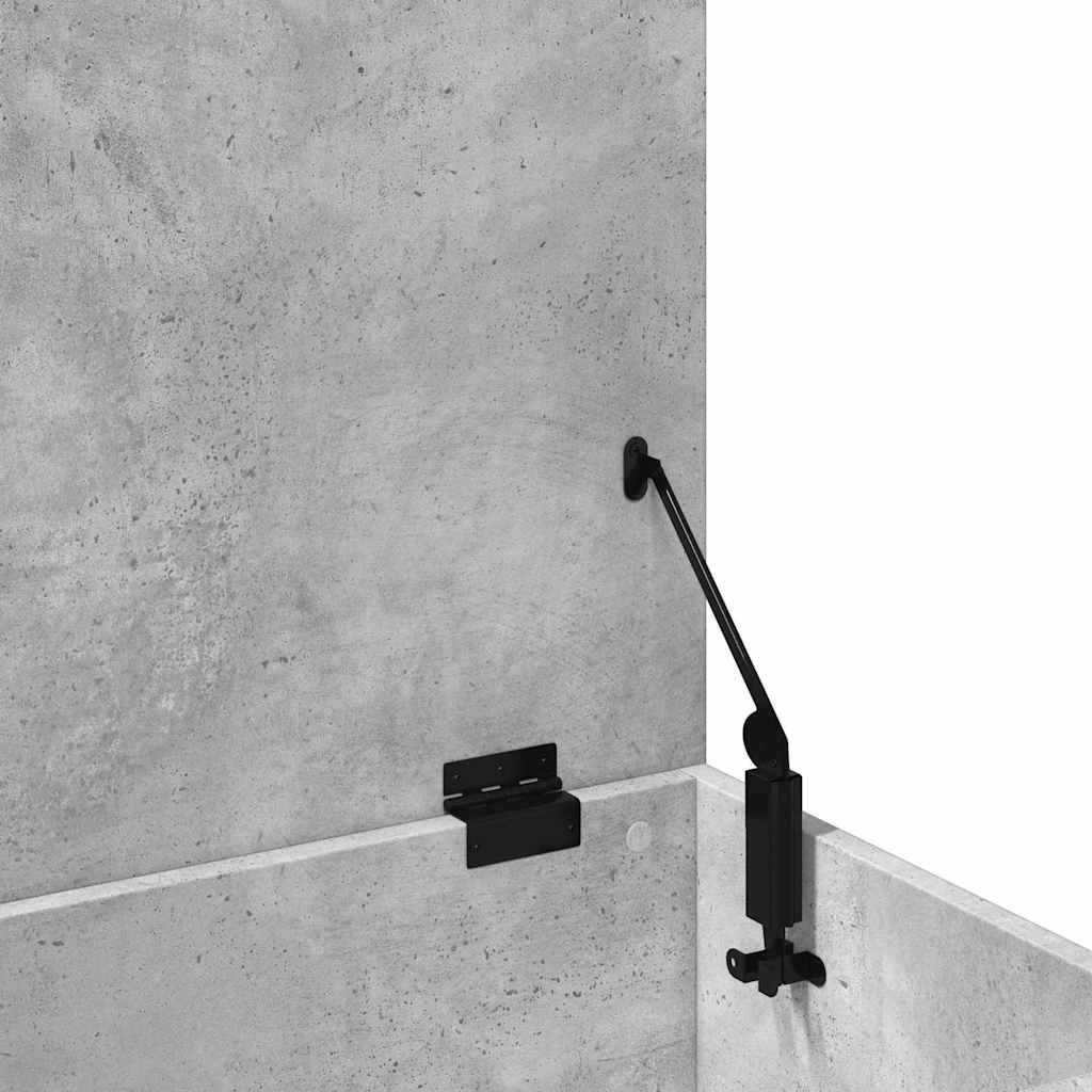 Boîte de rangement gris béton 100x42x46 cm bois d'ingénierie - XIOS