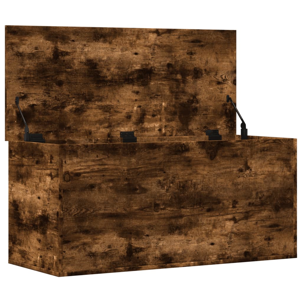 Boîte de rangement chêne fumé 100x42x46 cm bois d'ingénierie - XIOS