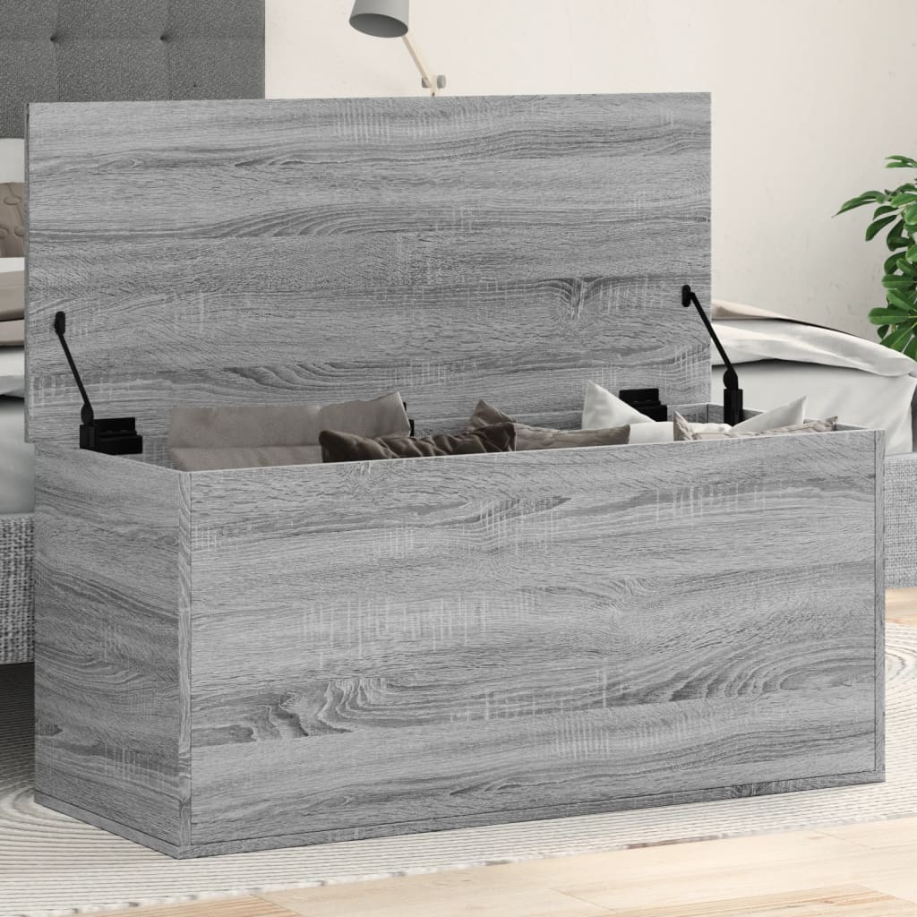 Boîte de rangement sonoma gris 100x42x46 cm bois d'ingénierie - XIOS