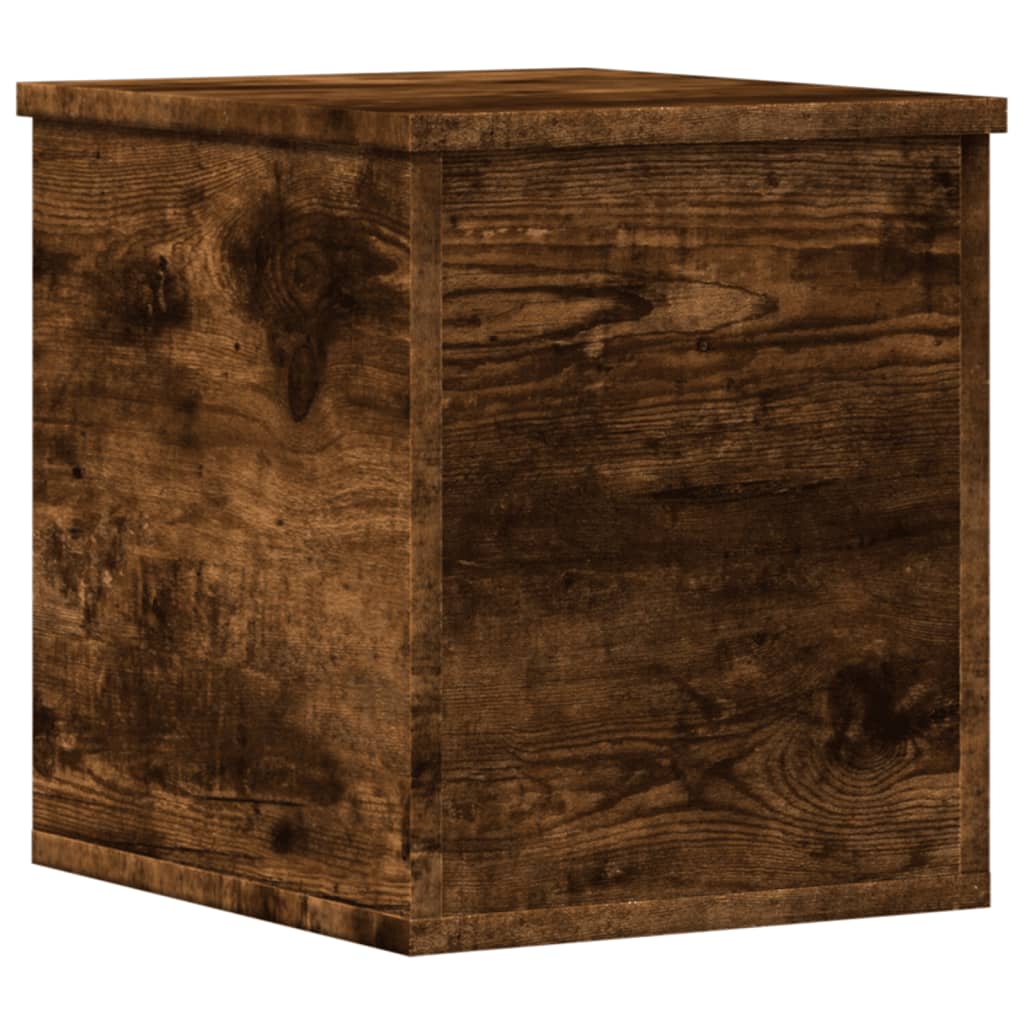 Boîte de rangement chêne fumé 30x35x35 cm bois d'ingénierie - XIOS