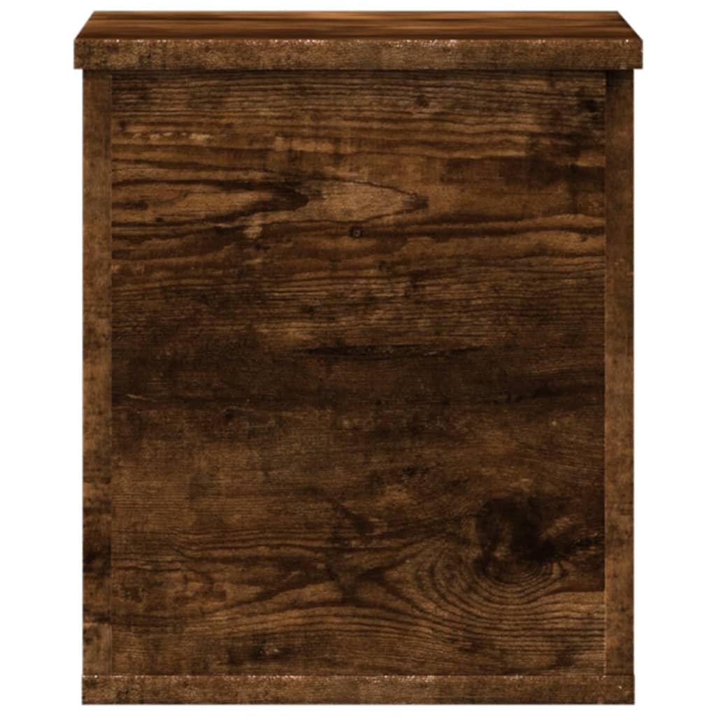 Boîte de rangement chêne fumé 30x35x35 cm bois d'ingénierie - XIOS