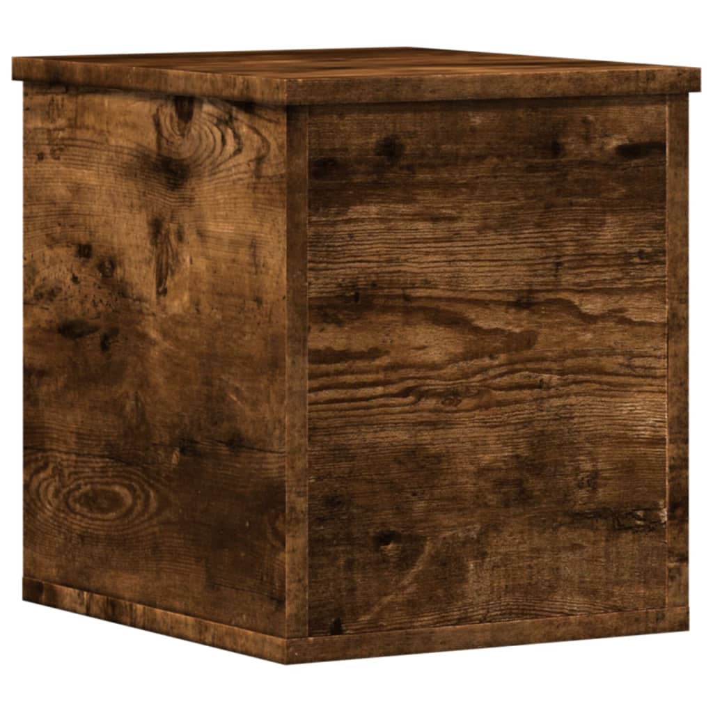 Boîte de rangement chêne fumé 30x35x35 cm bois d'ingénierie - XIOS