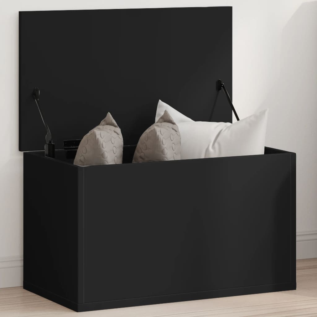 Boîte de rangement noir 60x35x35 cm bois d'ingénierie - XIOS