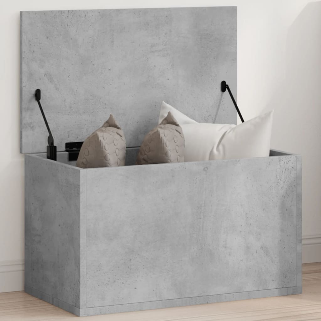 Boîte de rangement gris béton 60x35x35 cm bois d'ingénierie - XIOS