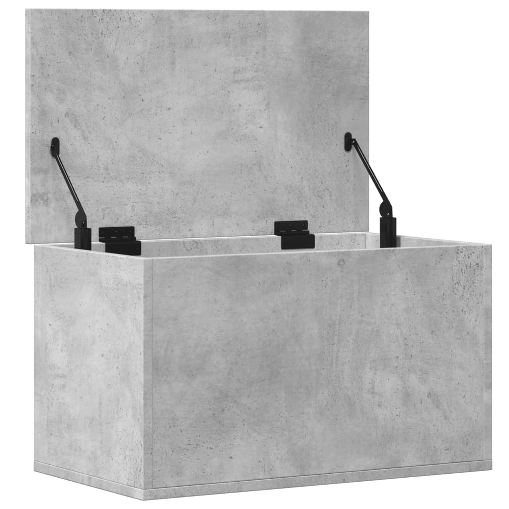 Boîte de rangement gris béton 60x35x35 cm bois d'ingénierie - XIOS