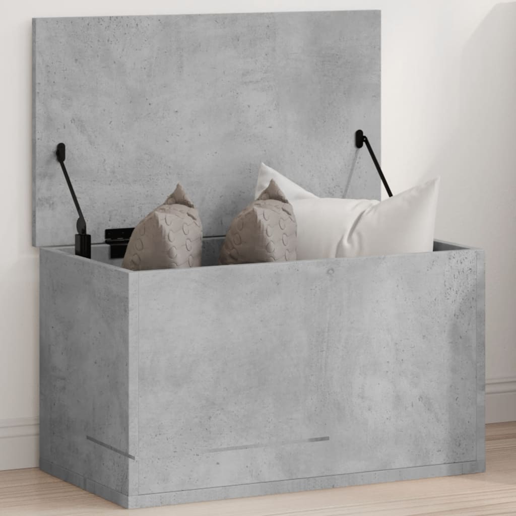 Boîte de rangement gris béton 60x35x35 cm bois d'ingénierie - XIOS