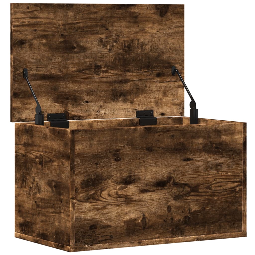Boîte de rangement chêne fumé 60x35x35 cm bois d'ingénierie - XIOS
