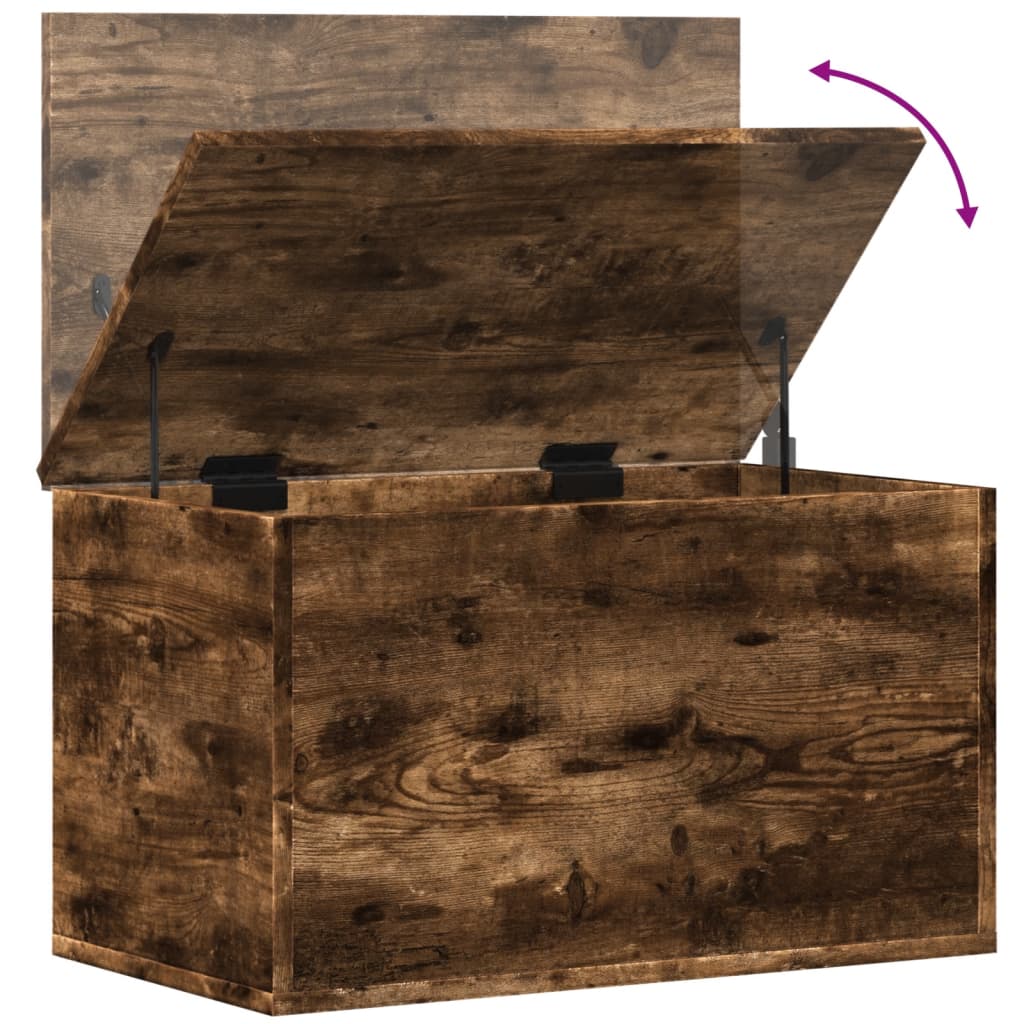 Boîte de rangement chêne fumé 60x35x35 cm bois d'ingénierie - XIOS