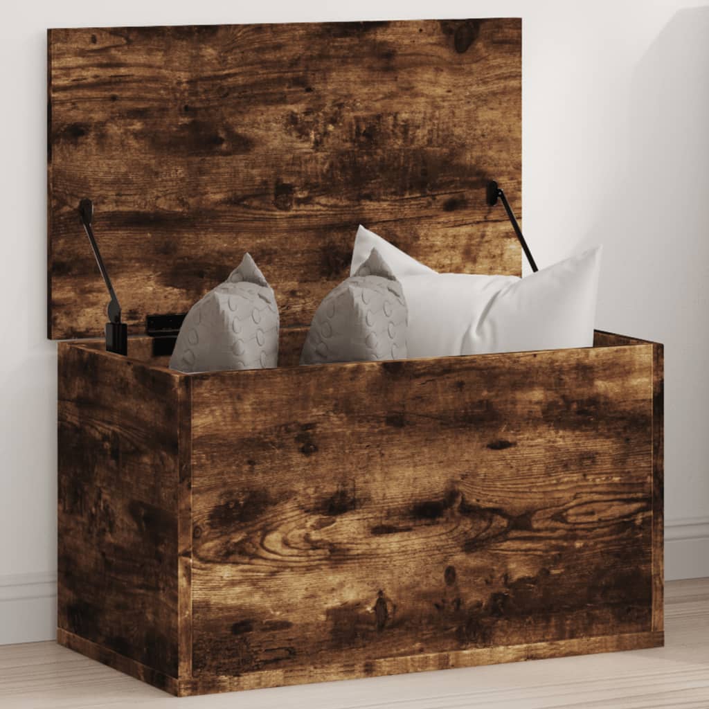 Boîte de rangement chêne fumé 60x35x35 cm bois d'ingénierie - XIOS
