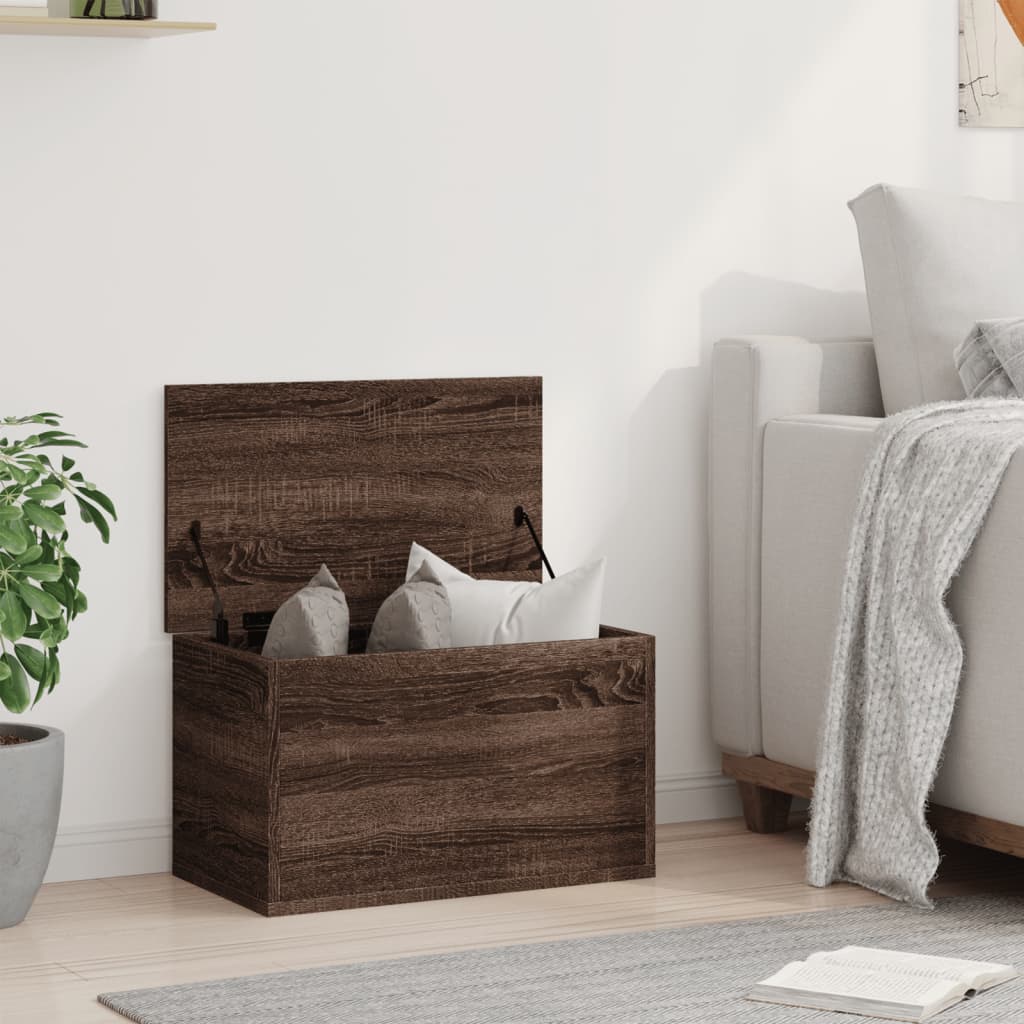 Boîte de rangement chêne marron 60x35x35 cm bois d'ingénierie - XIOS