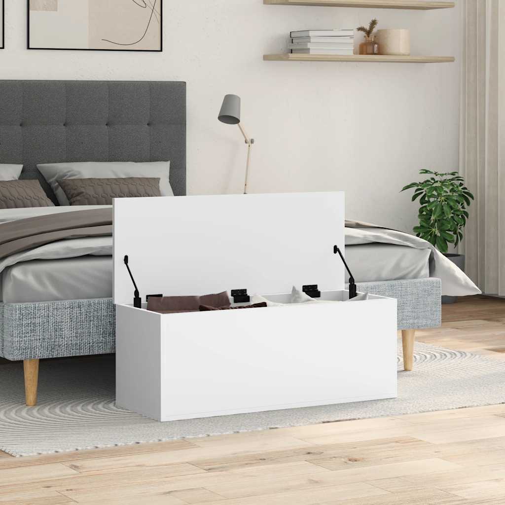 Boîte de rangement blanc 90x35x35 cm bois d'ingénierie - XIOS