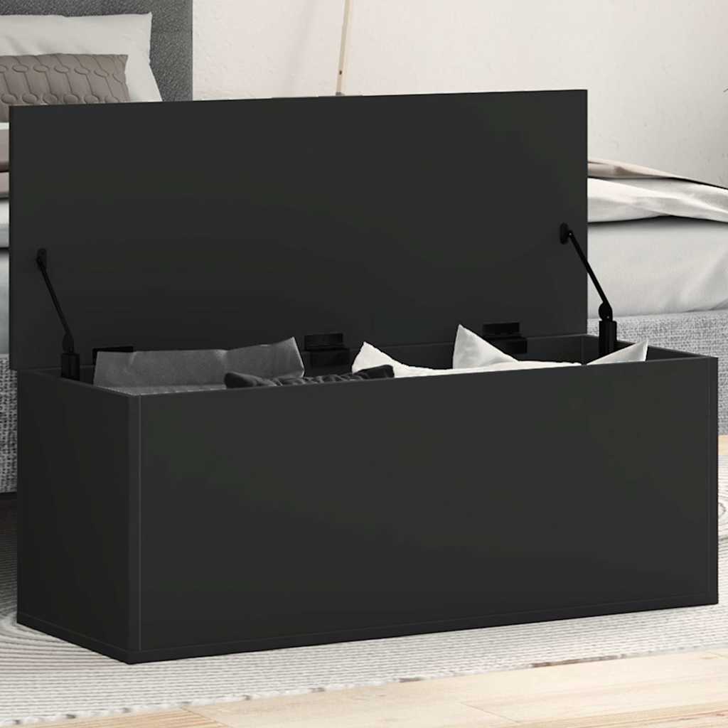 Boîte de rangement noir 90x35x35 cm bois d'ingénierie - XIOS