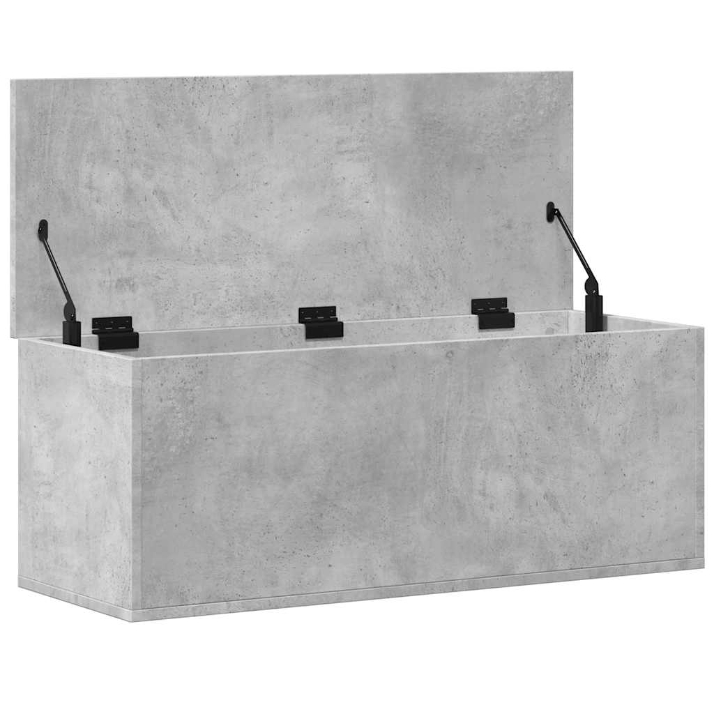 Boîte de rangement gris béton 90x35x35 cm bois d'ingénierie - XIOS