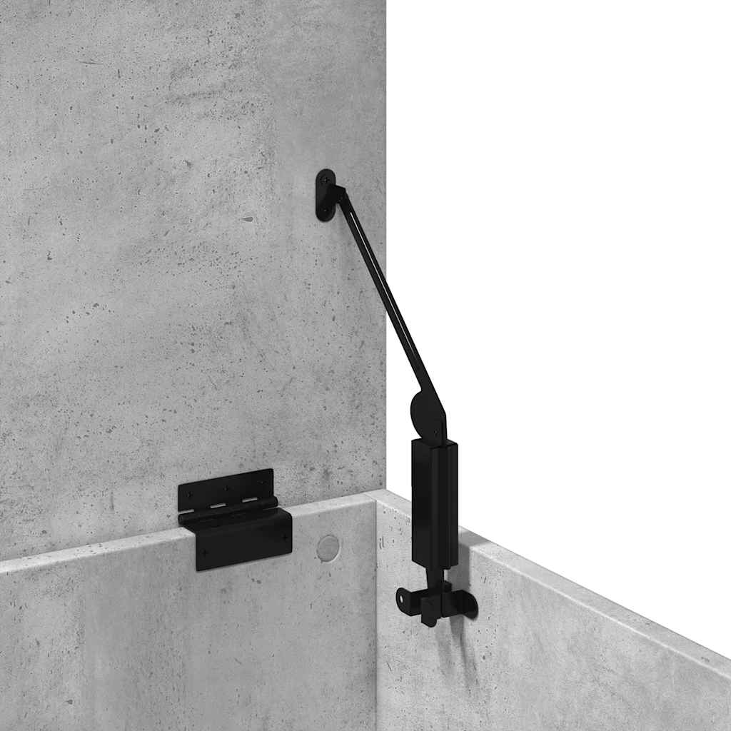 Boîte de rangement gris béton 90x35x35 cm bois d'ingénierie - XIOS