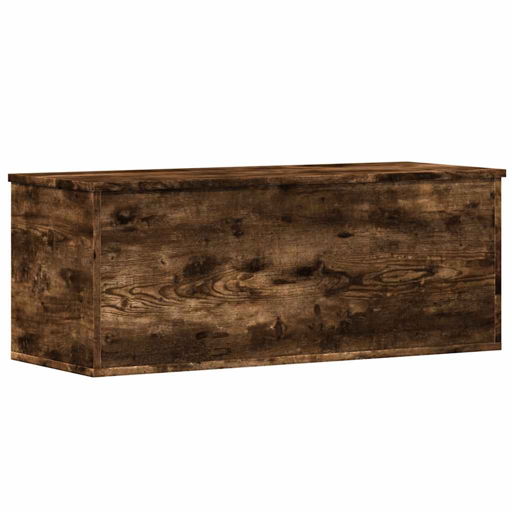 Boîte de rangement chêne fumé 90x35x35 cm bois d'ingénierie - XIOS