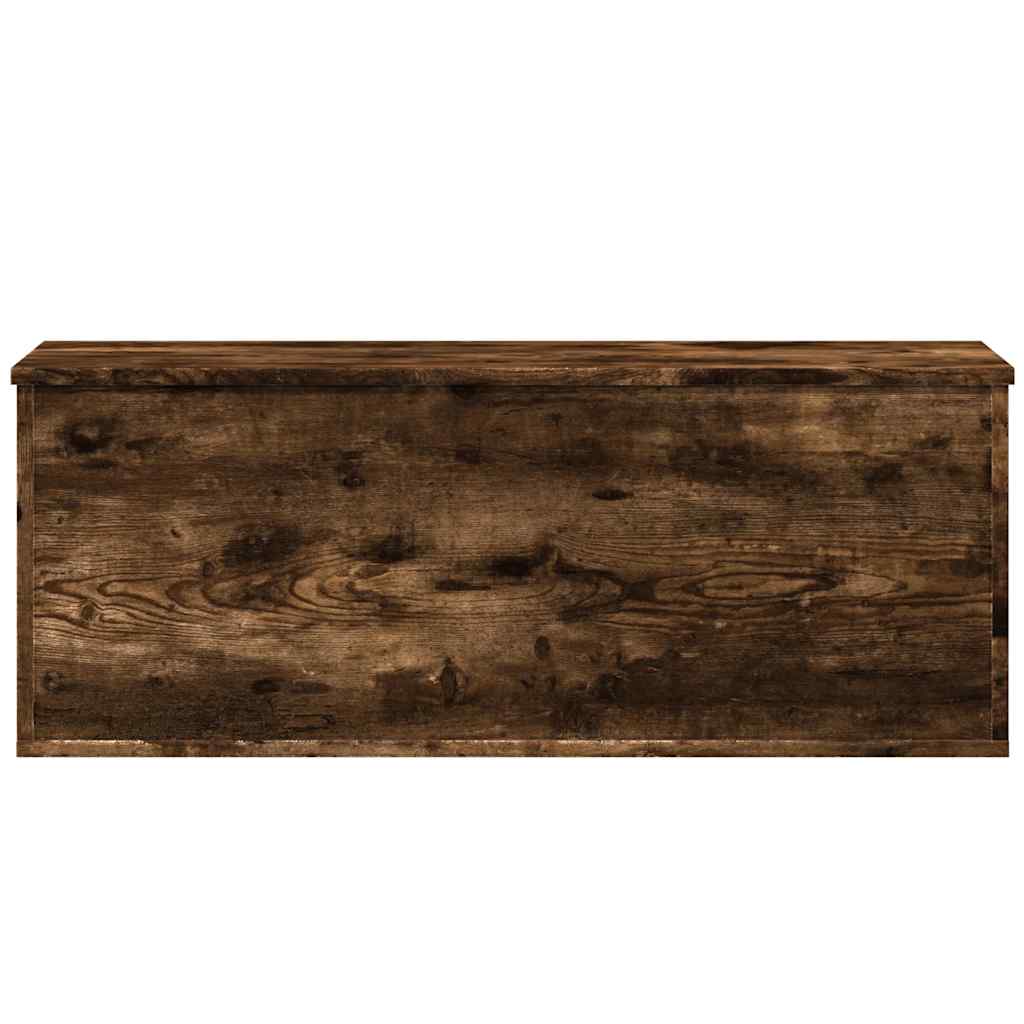 Boîte de rangement chêne fumé 90x35x35 cm bois d'ingénierie - XIOS