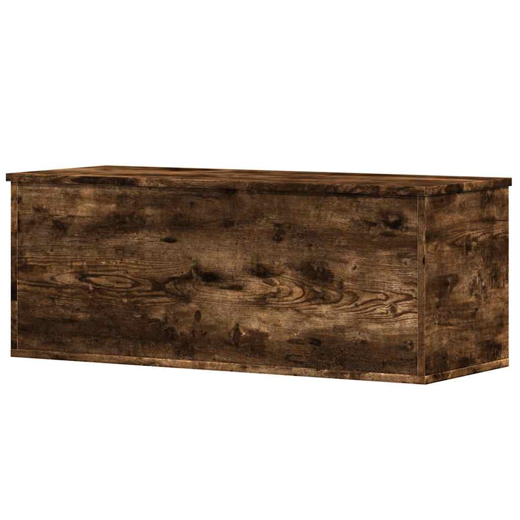 Boîte de rangement chêne fumé 90x35x35 cm bois d'ingénierie - XIOS