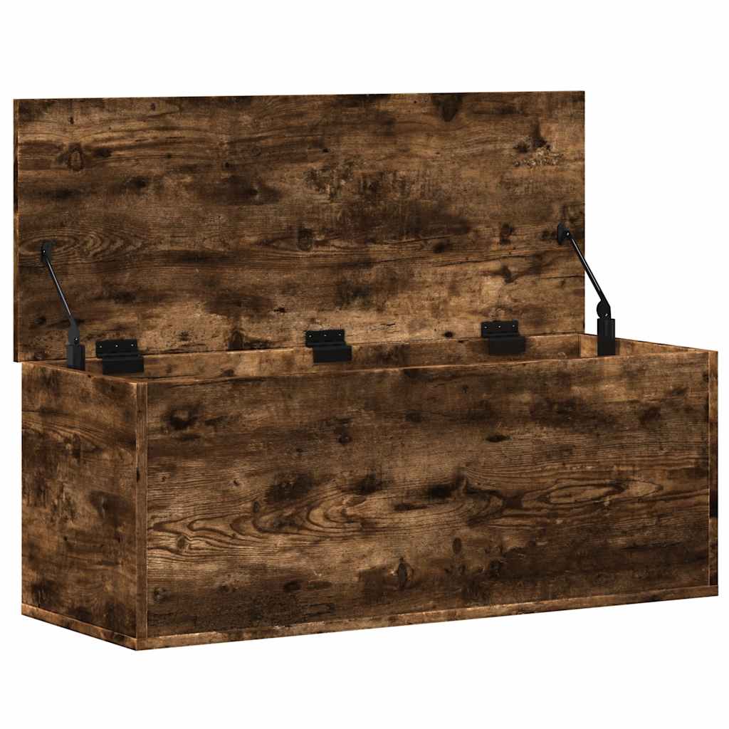 Boîte de rangement chêne fumé 90x35x35 cm bois d'ingénierie - XIOS
