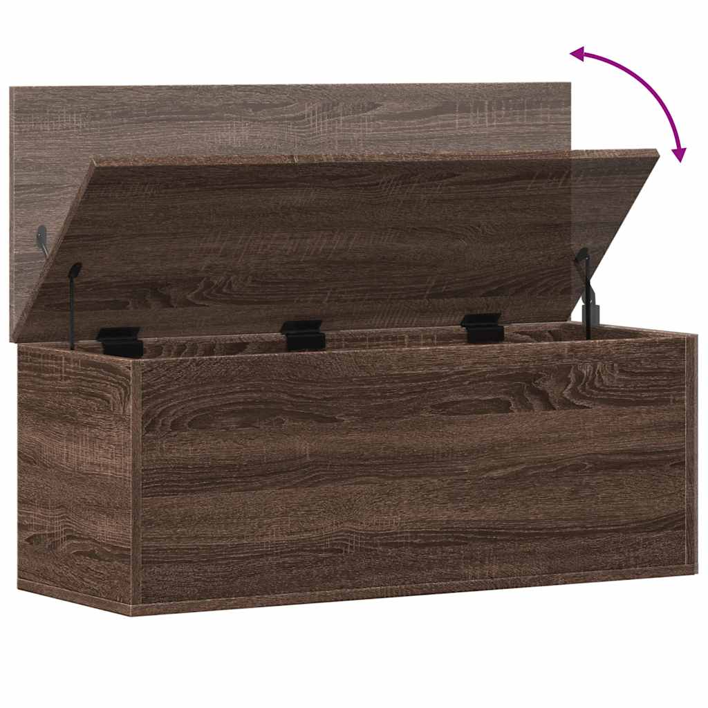 Boîte de rangement chêne marron 90x35x35 cm bois d'ingénierie - XIOS